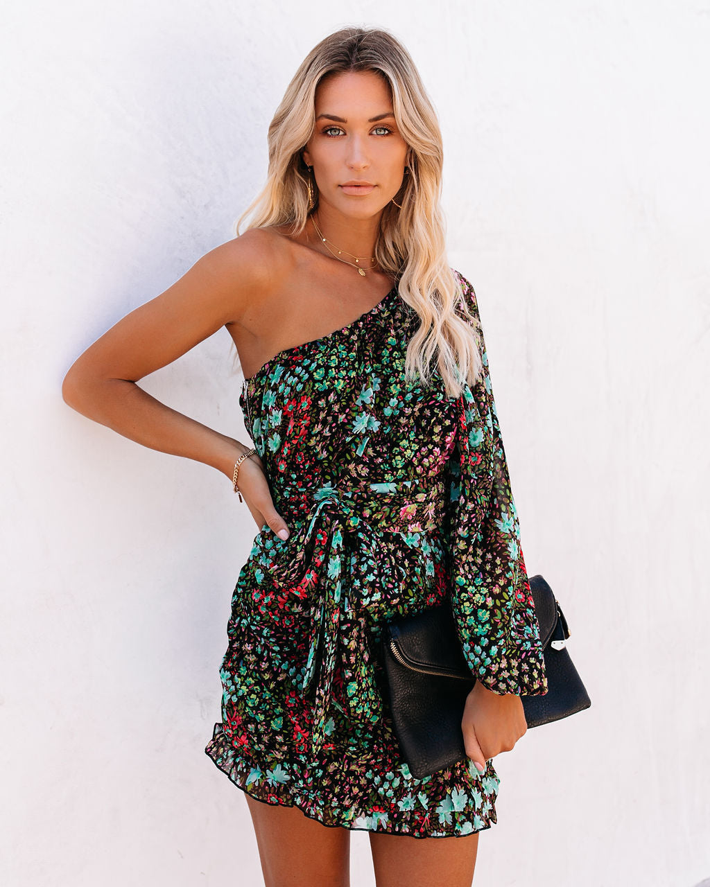 Fun In The Sun Bloom One Shoulder Dress