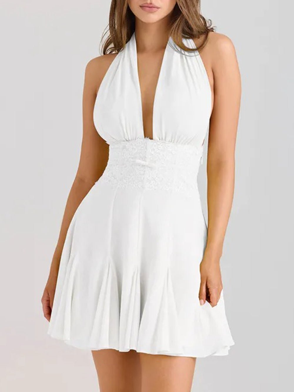 Lace Gemma Patchwork Mini Dress