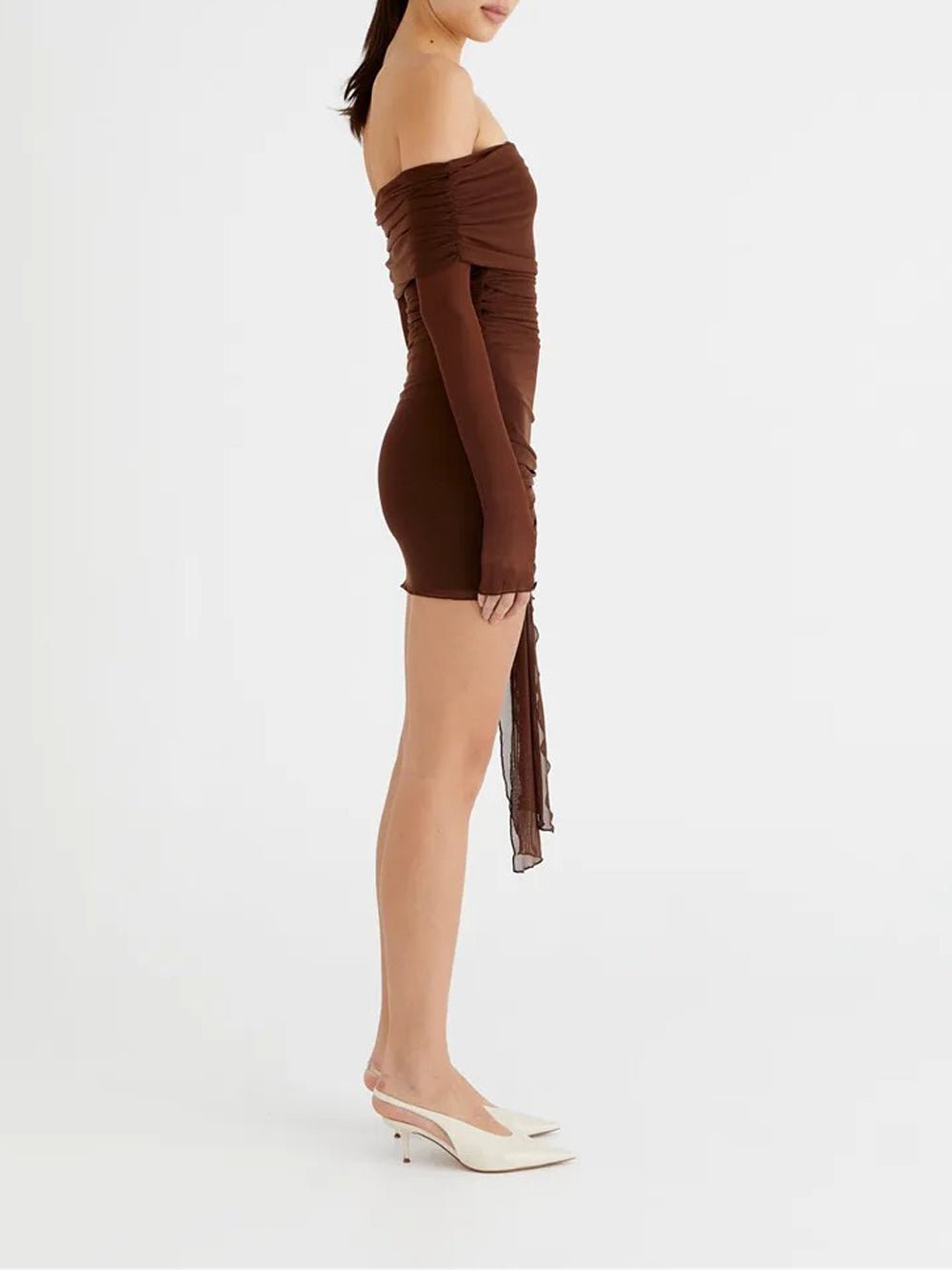 Off Gemma Shoulder Backless Mini Dress