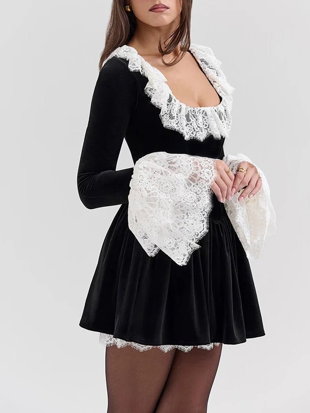 Long Genevieve Sleeve Mini Dress