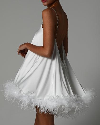 V Georgia Neck Chain Spaghetti Strap Mini Dress