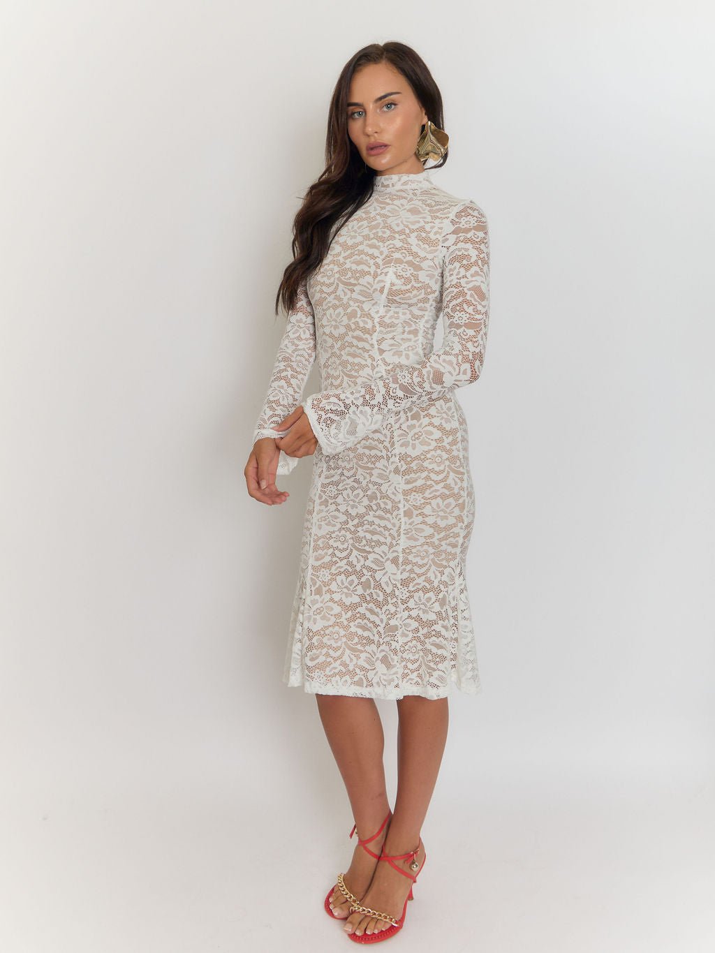 High Giulia Collar Lace Midi Dress