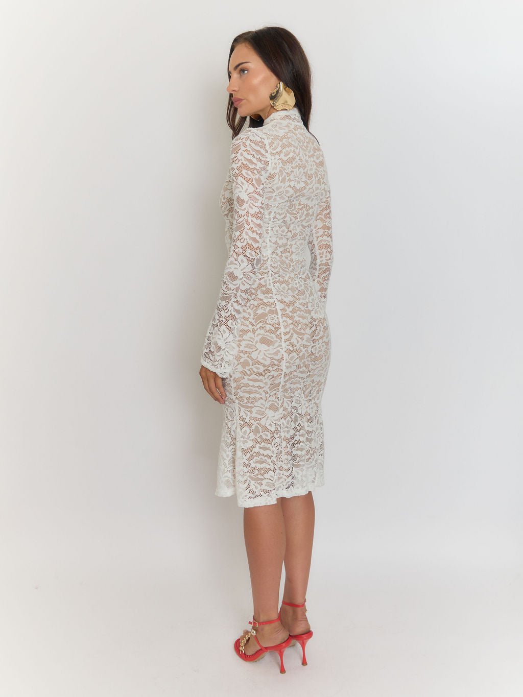 High Giulia Collar Lace Midi Dress