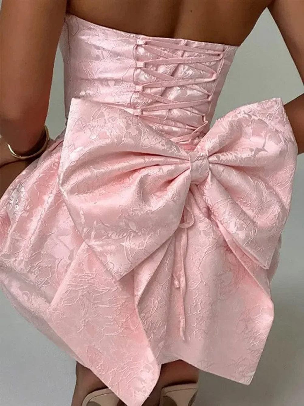 Sleeveless Harper Bow Embellished Mini Dress