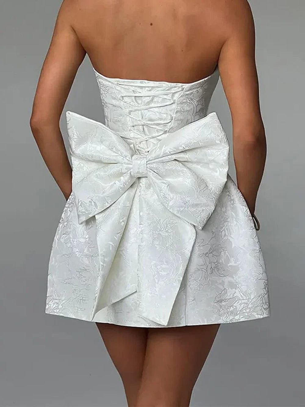 Sleeveless Harper Bow Embellished Mini Dress