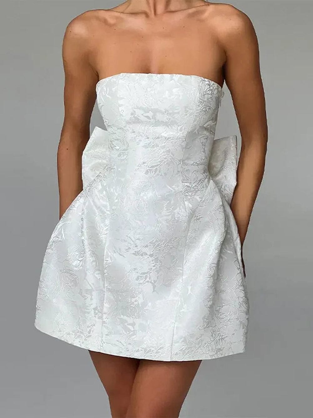 Sleeveless Harper Bow Embellished Mini Dress