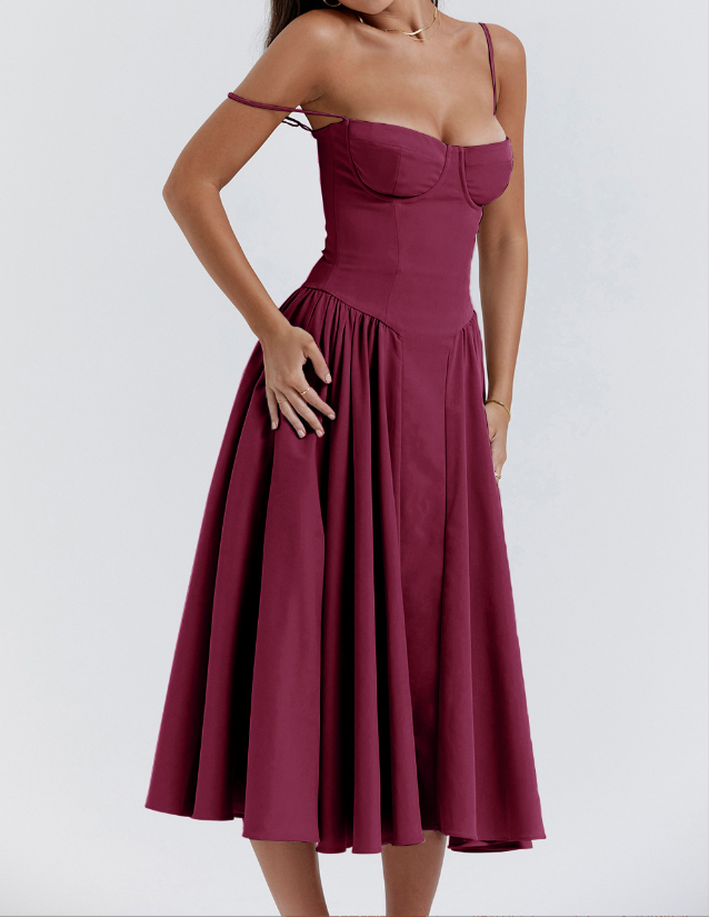 Sleeveless Carolyn Corset Midi Dress