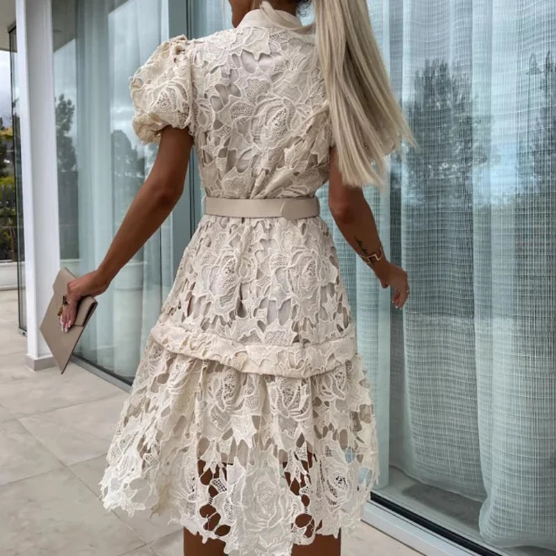Short Faina Sleeve Mini Dress for Women Office and Evening