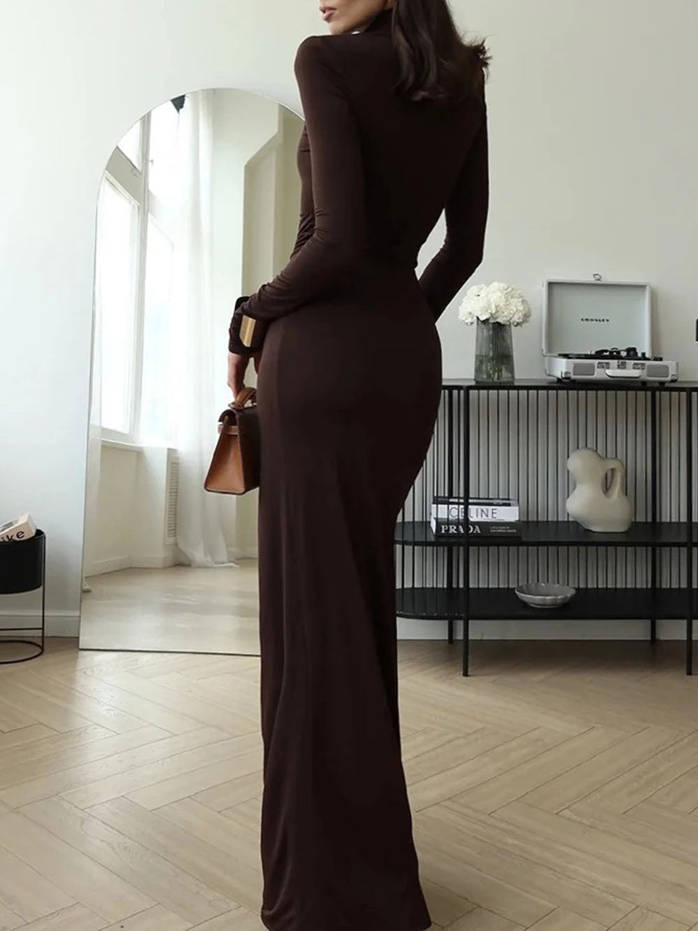 Isabel Long Sleeve Split Maxi Dress