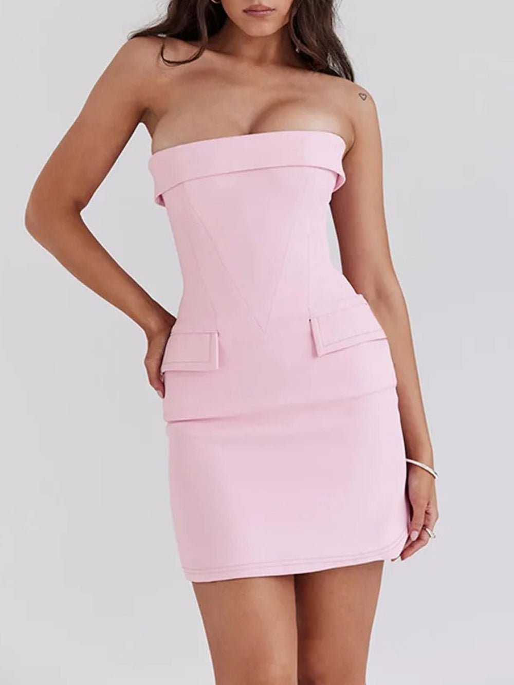 Off Isabelle Shoulder Backless Mini Dress