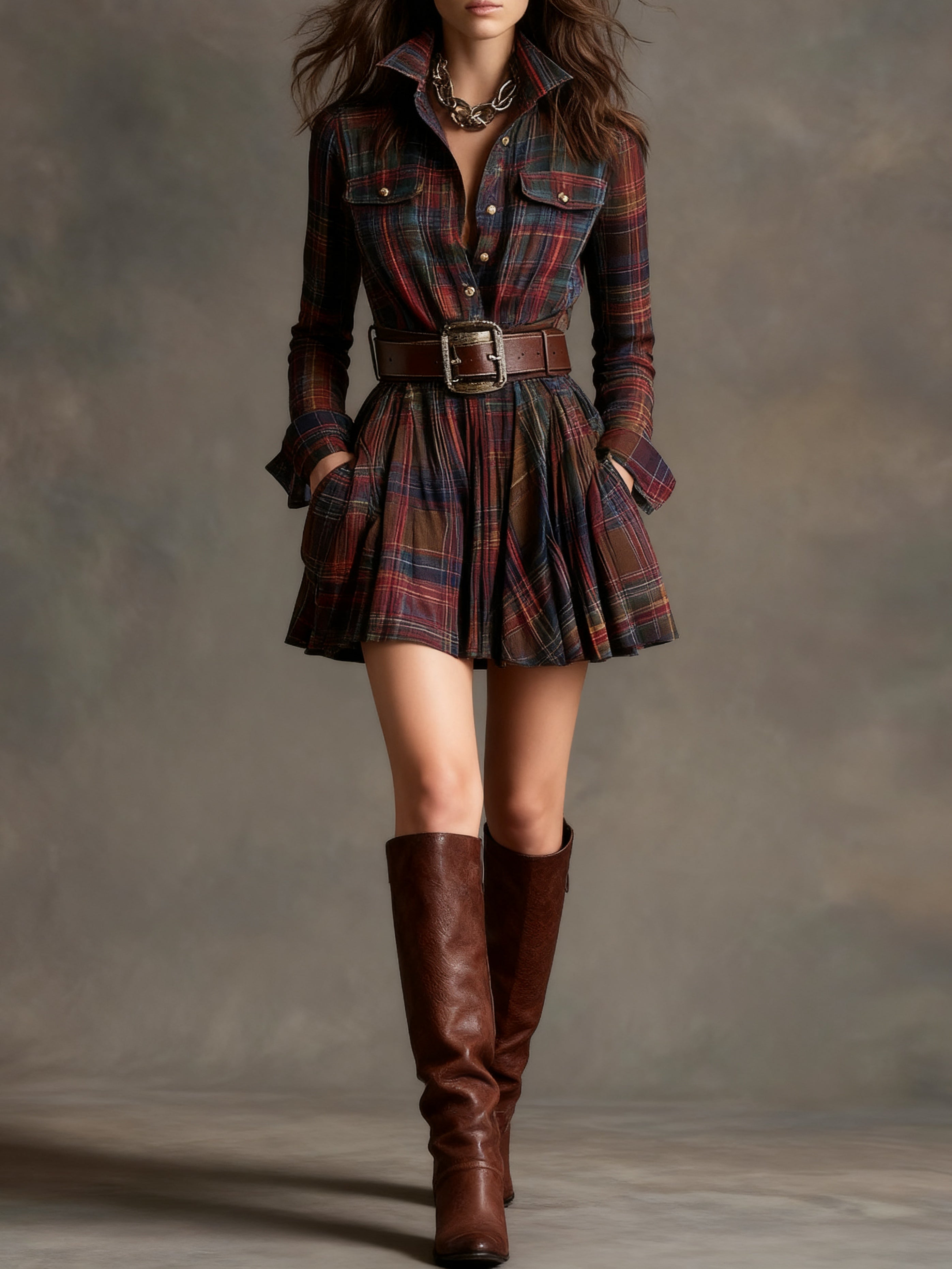 | Sienna Belted Shirt Dress