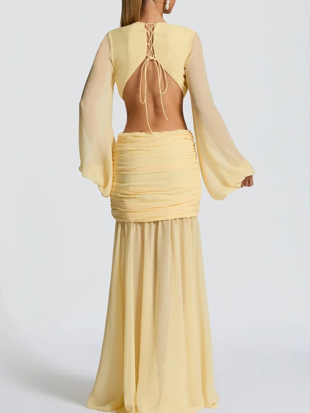 Juliana Deep-V Cutout Maxi Dress