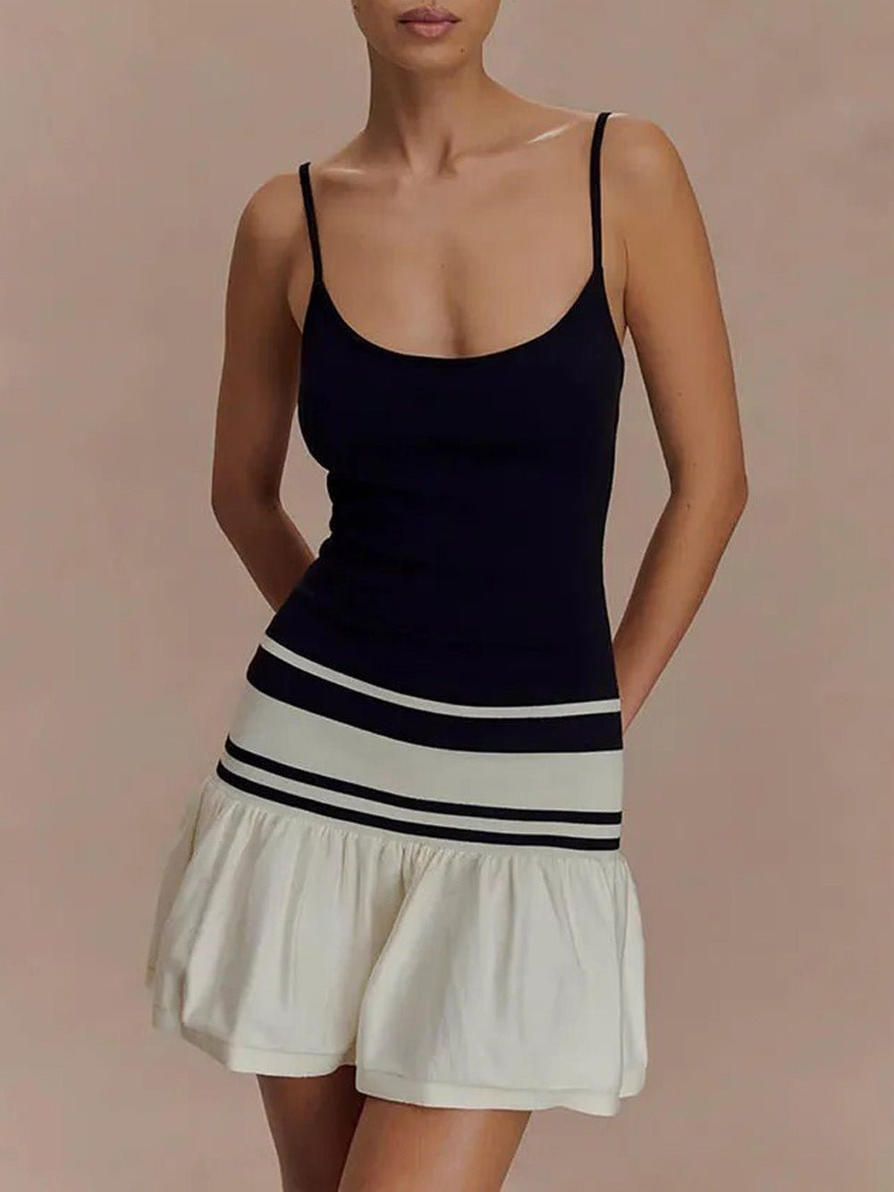 Striped Lana Ruffle Mini Dress