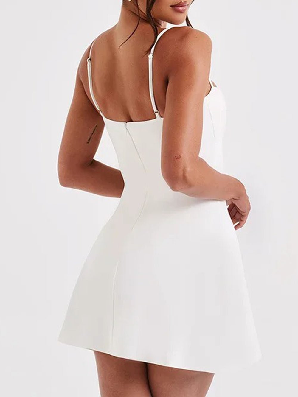 Off Laura Shoulder Backless Mini Dress