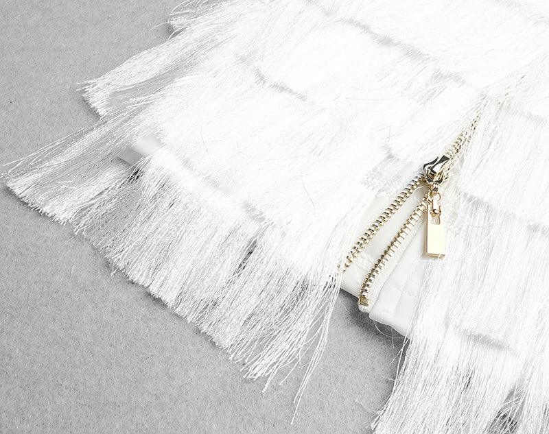 Deep Louanne V Layared Tassel Dress