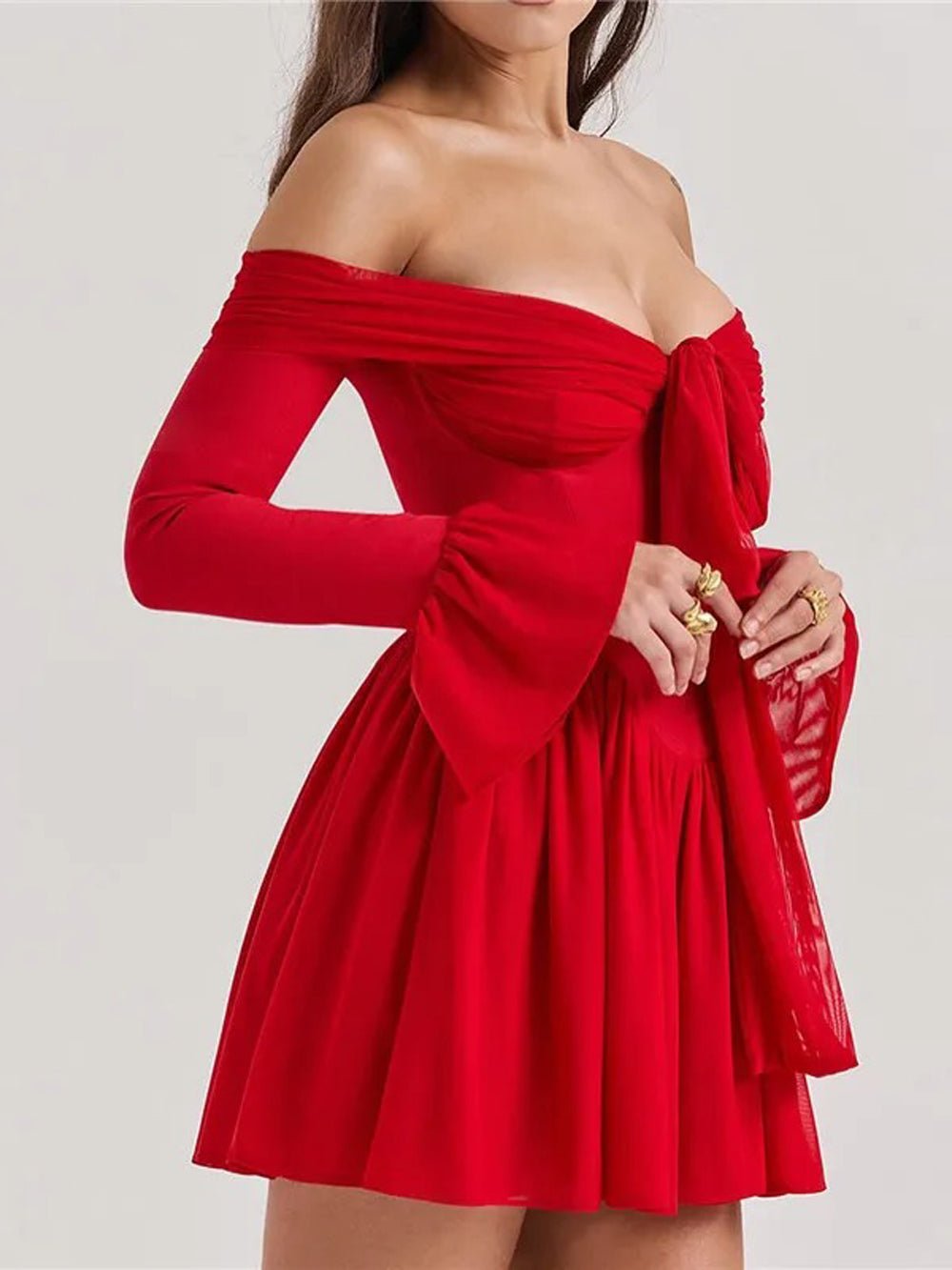 Off Josephine Shoulder Backless Mini Dress
