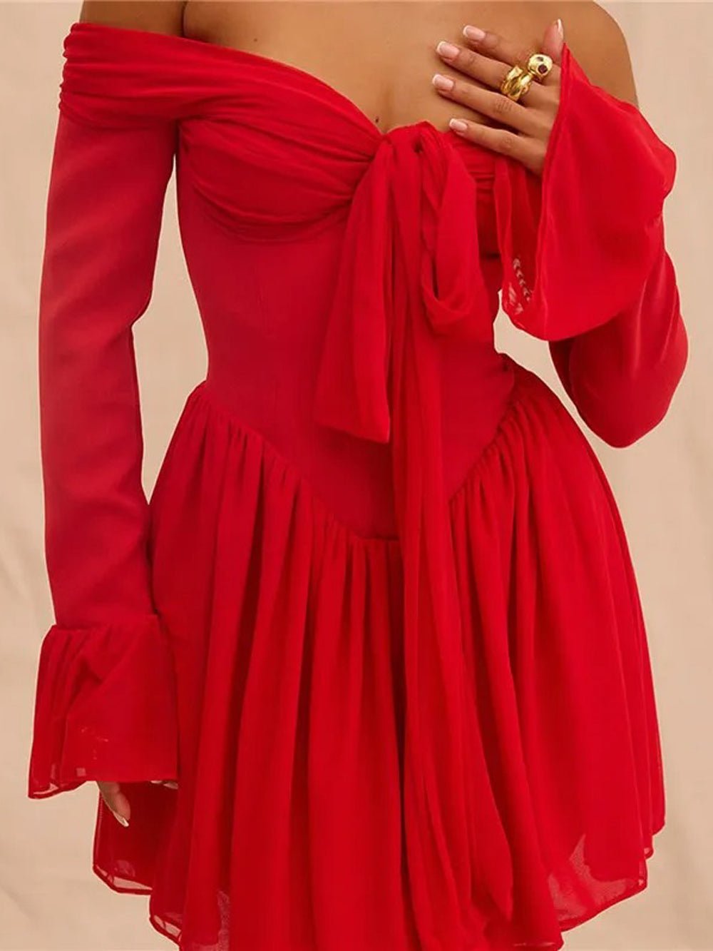 Off Josephine Shoulder Backless Mini Dress