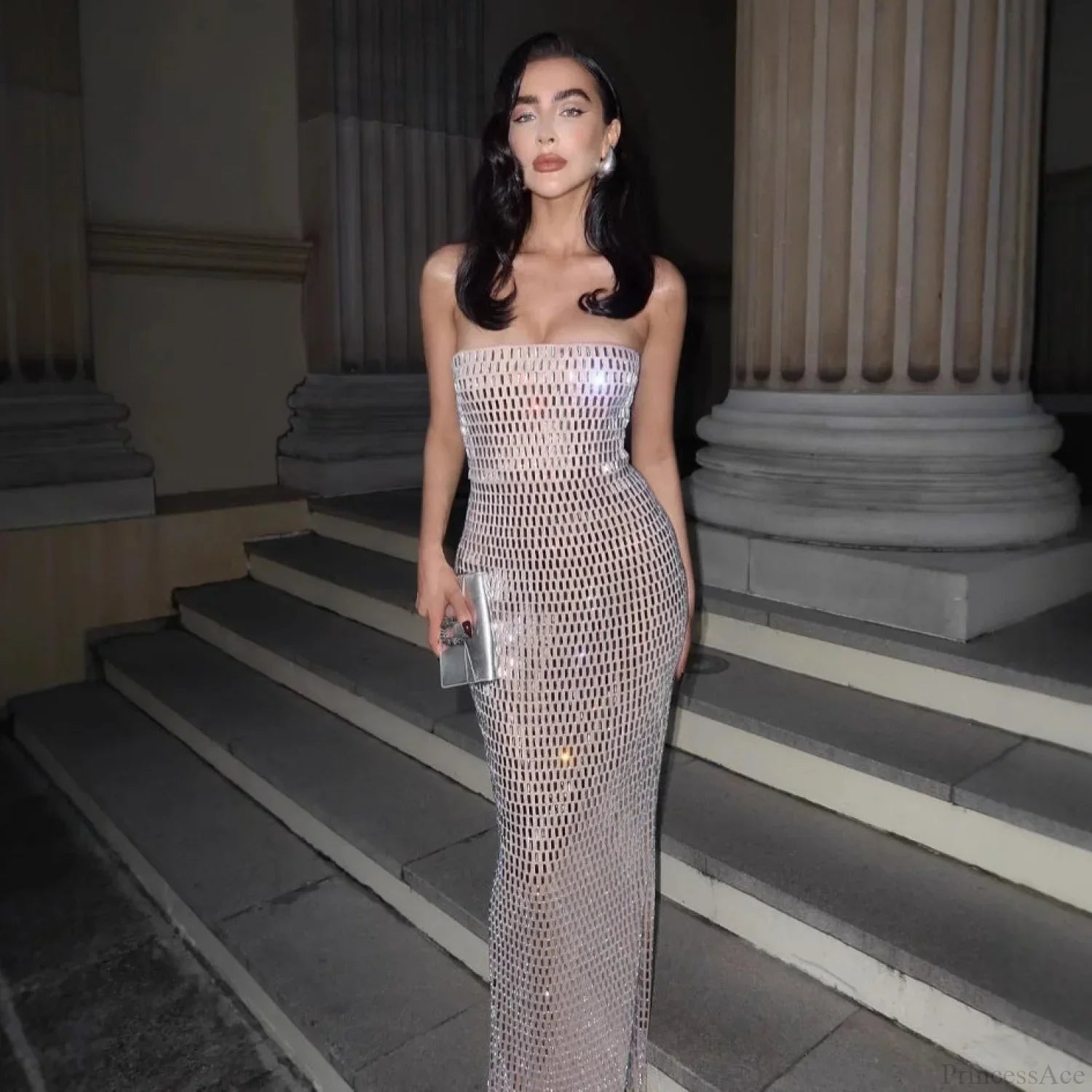 Premium Crystal Bandage Party Prom Dress