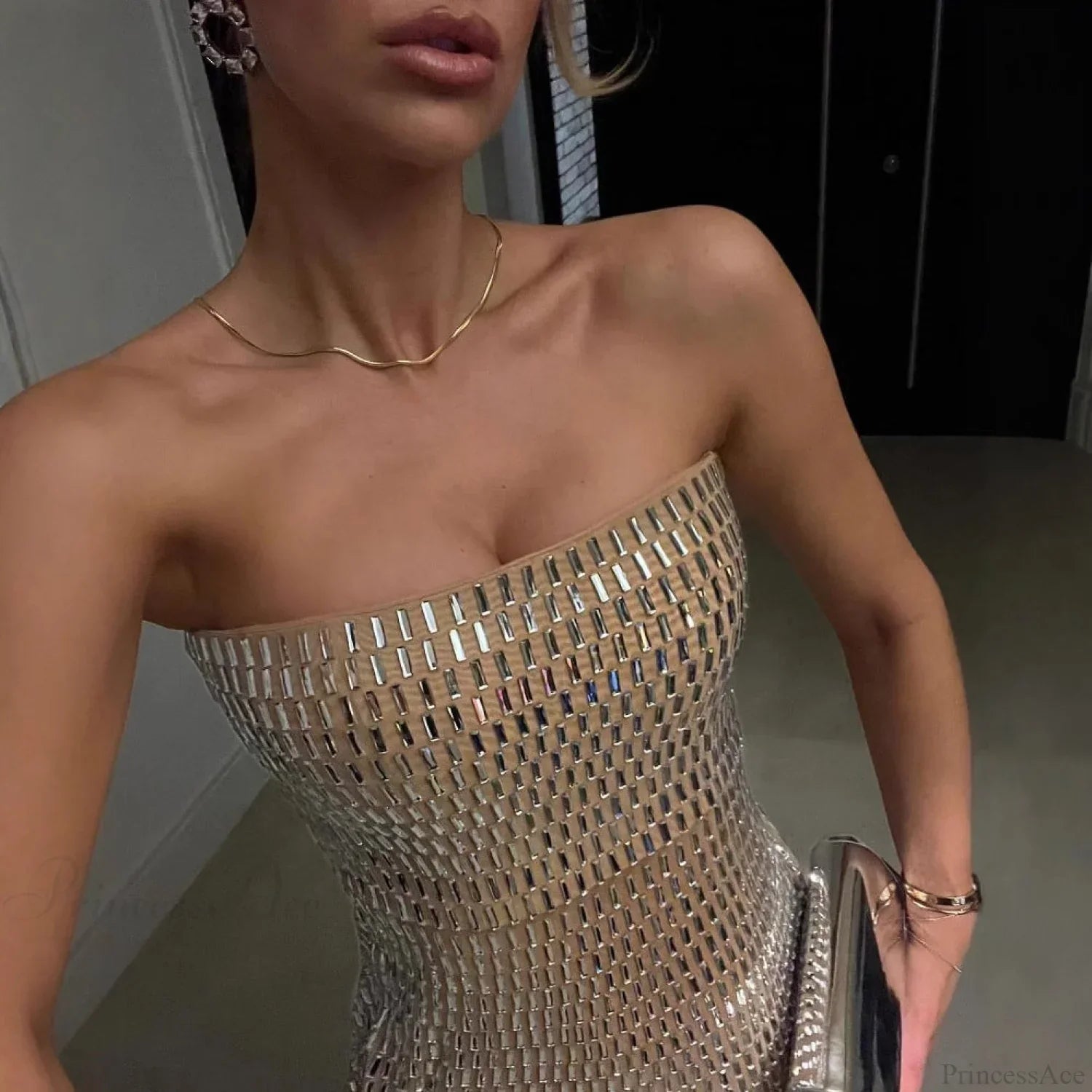 Premium Crystal Bandage Party Prom Dress
