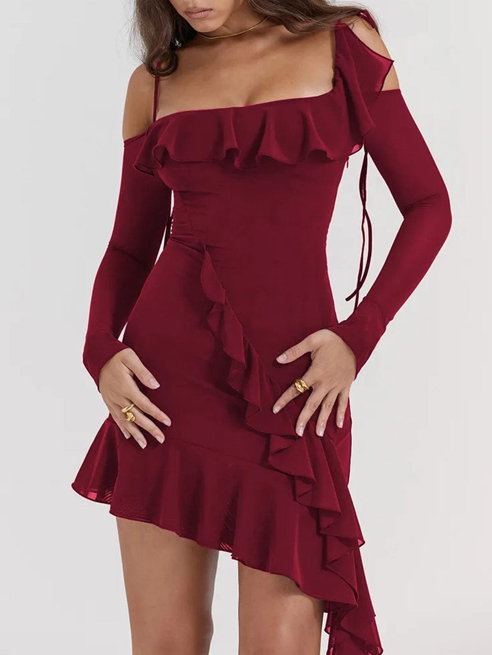Backless Lyla Bodycon Ruffle Mini Dress
