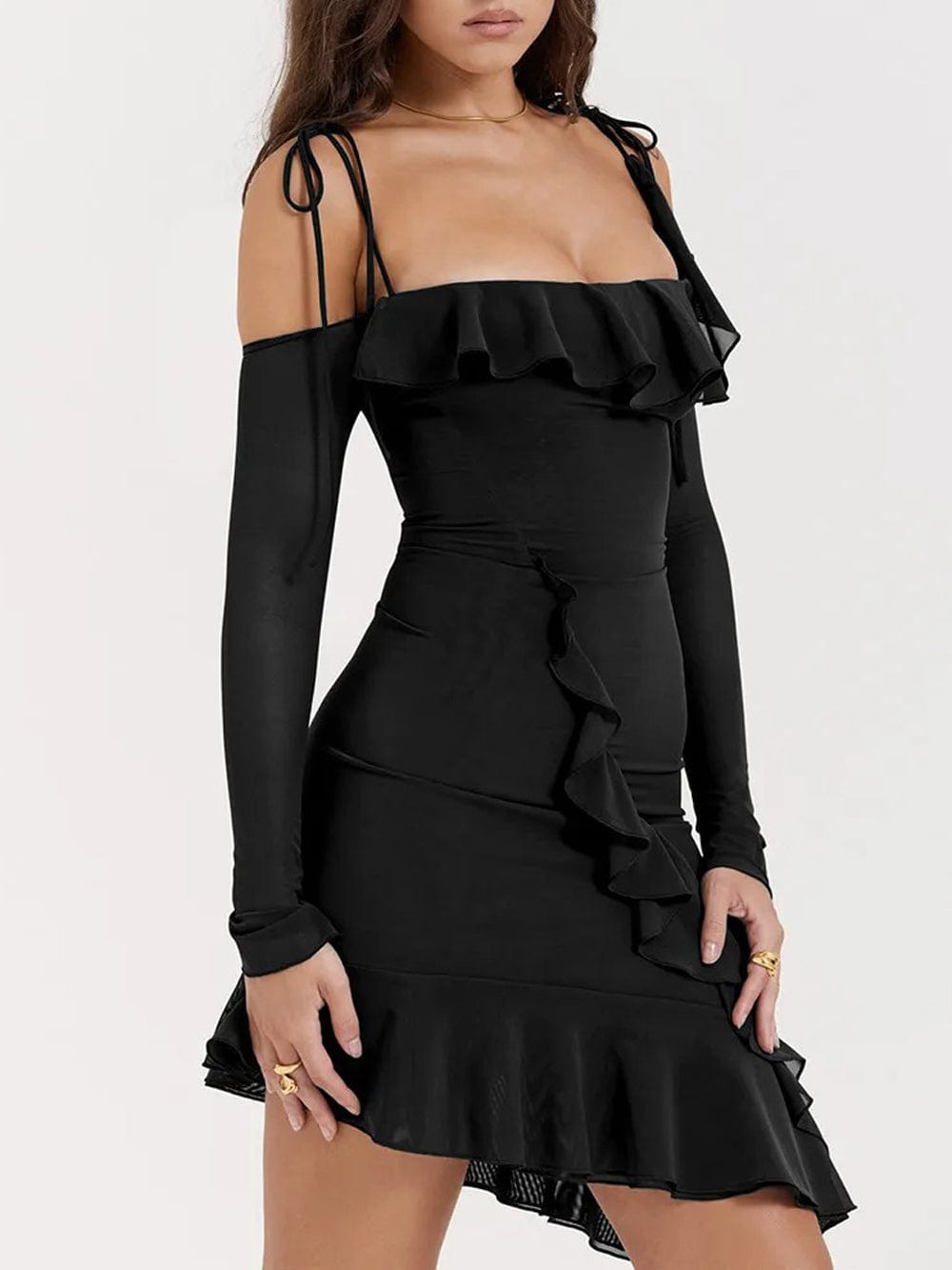 Backless Lyla Bodycon Ruffle Mini Dress