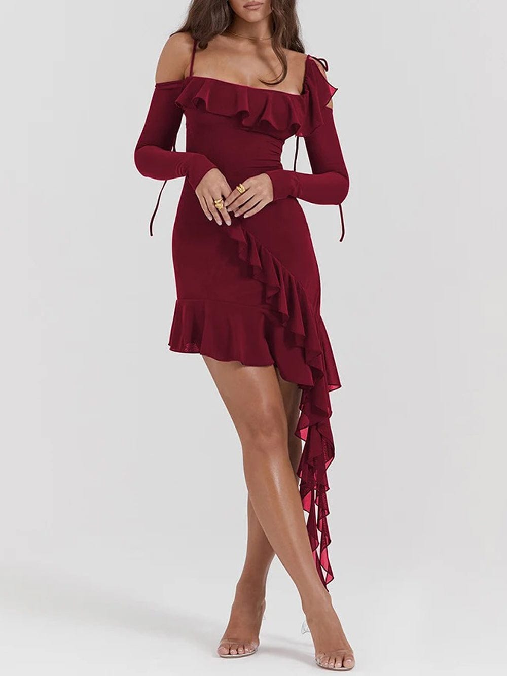 Backless Lyla Bodycon Ruffle Mini Dress