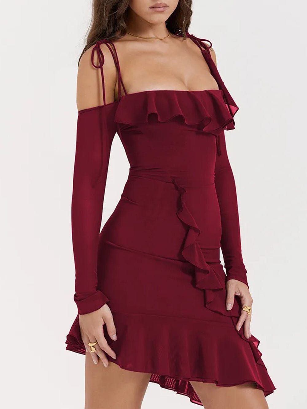 Backless Lyla Bodycon Ruffle Mini Dress