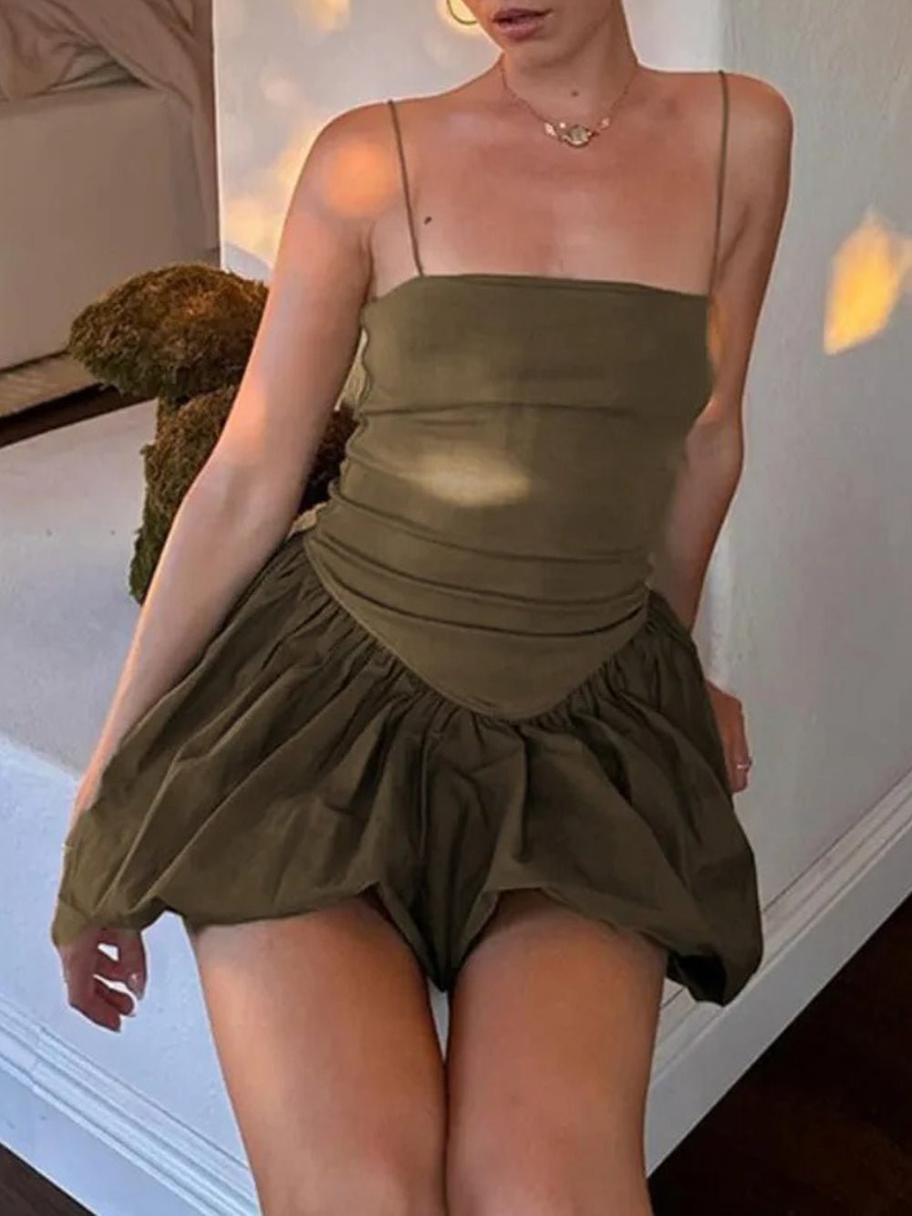Off Madeline Shoulder Backless Mini Dress