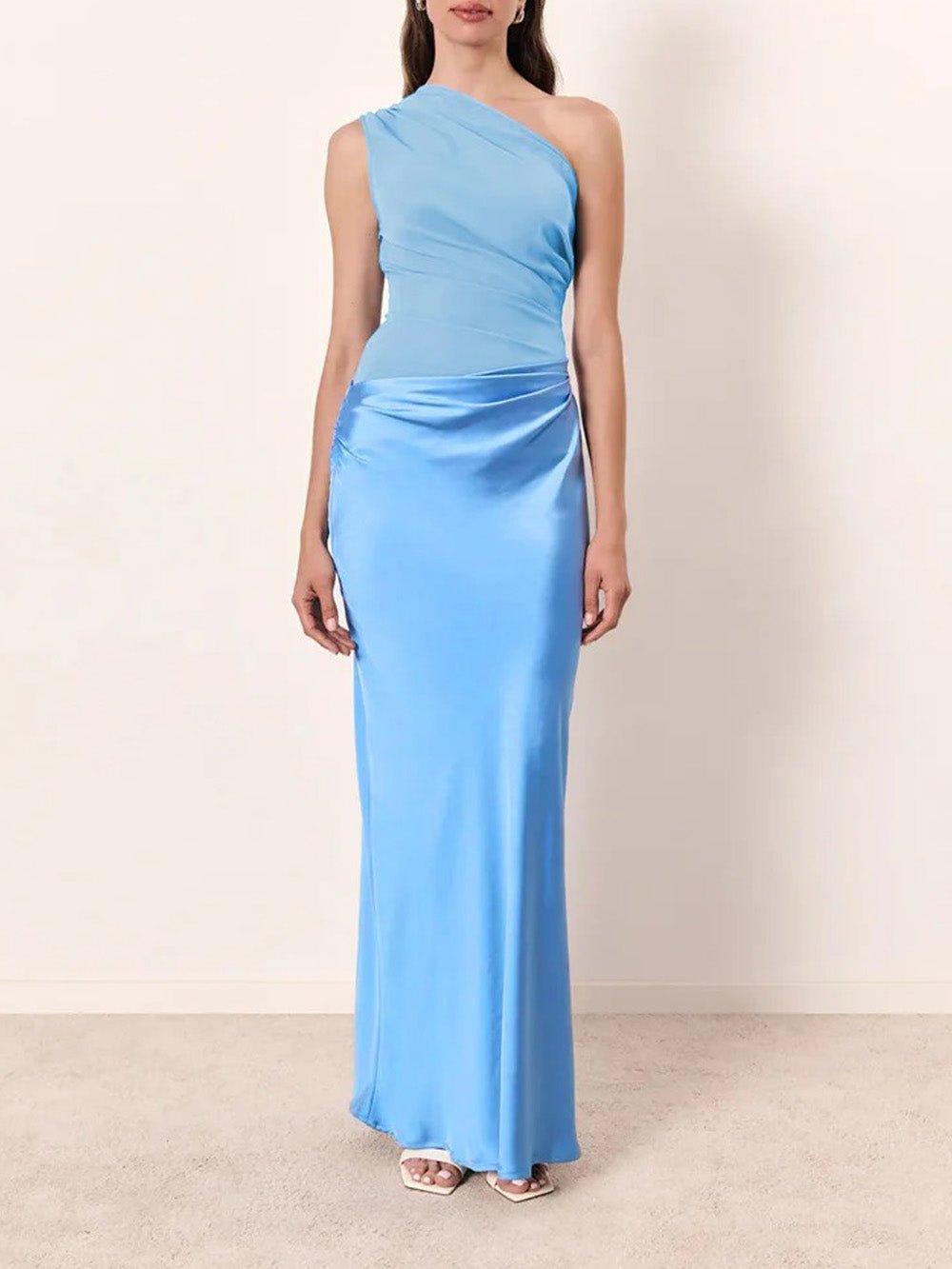 Mirabelle Satin One-Shoulder Gown