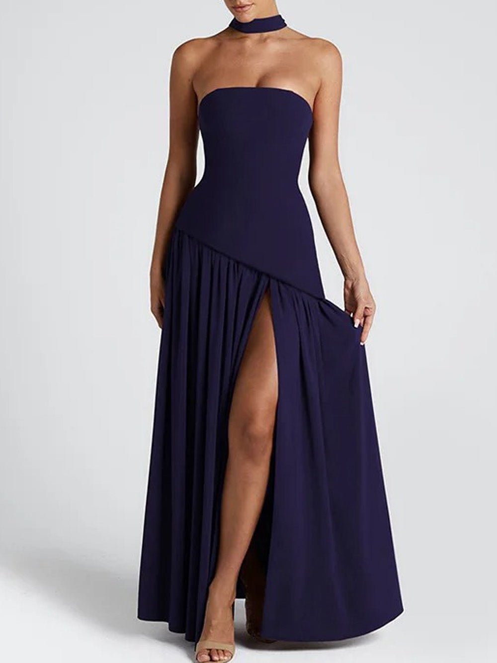 Noelle Strapless Split Maxi Dress