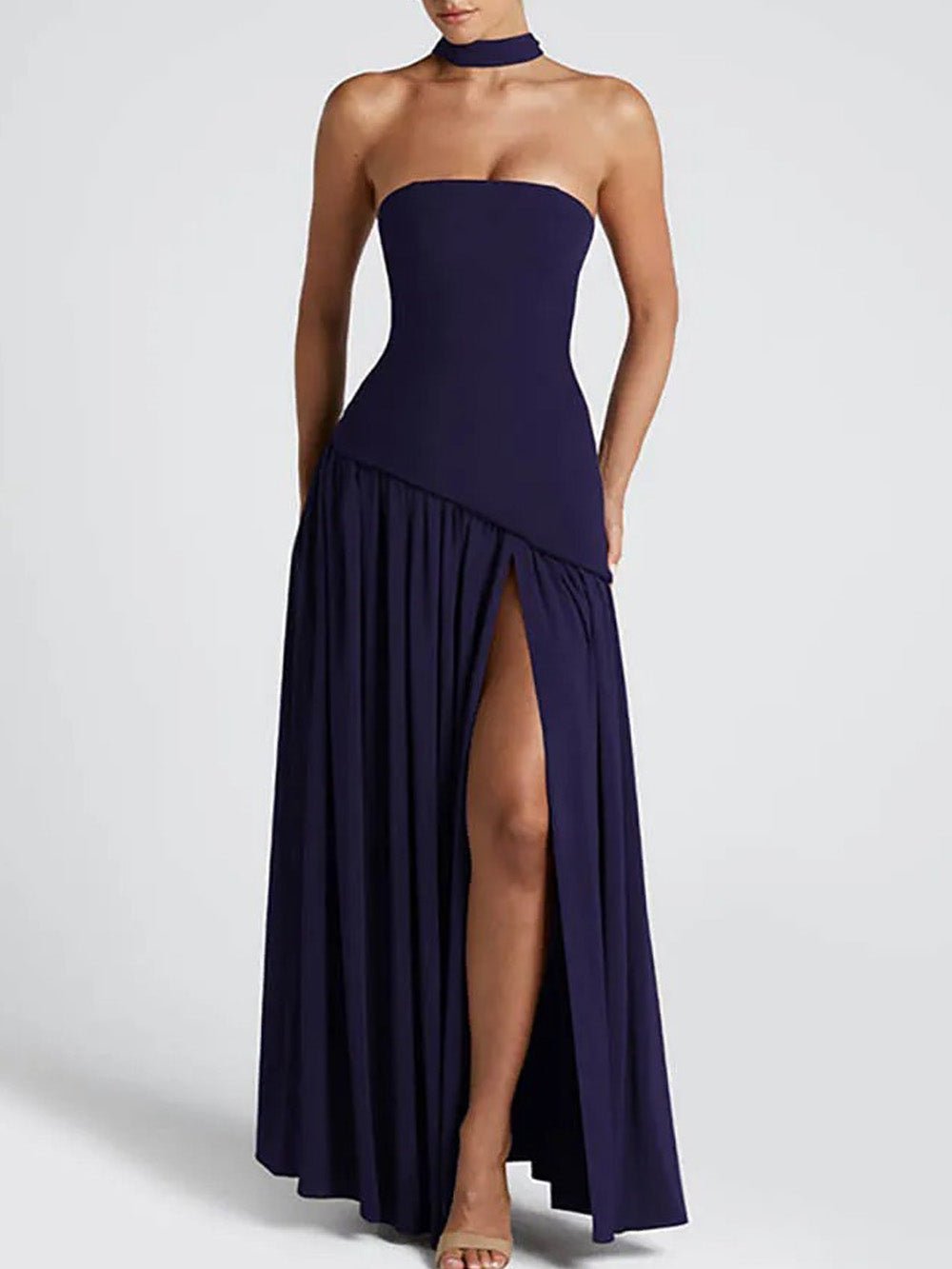 Noelle Strapless Split Maxi Dress