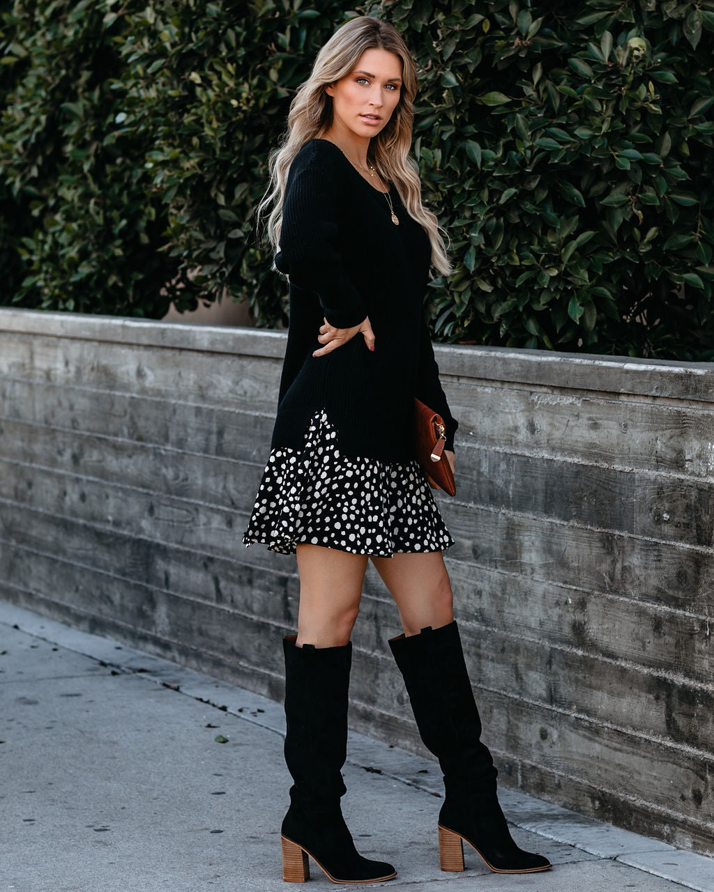 Hundred One Lifetimes Contrast Sweater Dress