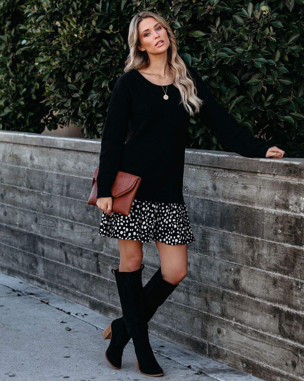 Hundred One Lifetimes Contrast Sweater Dress