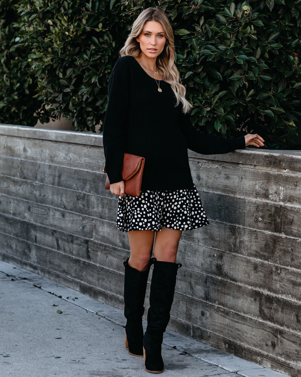Hundred One Lifetimes Contrast Sweater Dress