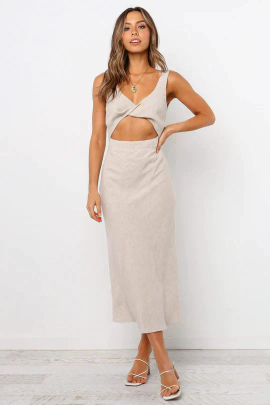 Galla Midi Dress in a Wrap Style for Women Easygoing Daywear