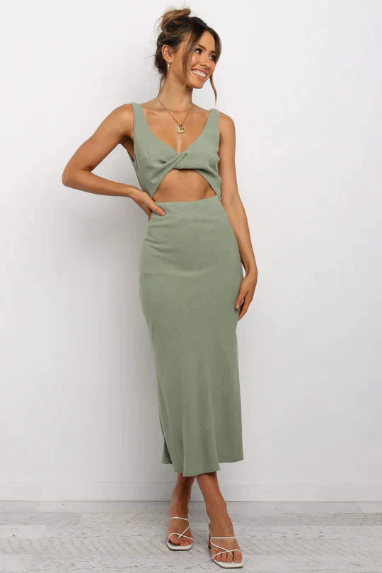 Galla Midi Dress in a Wrap Style for Women Easygoing Daywear