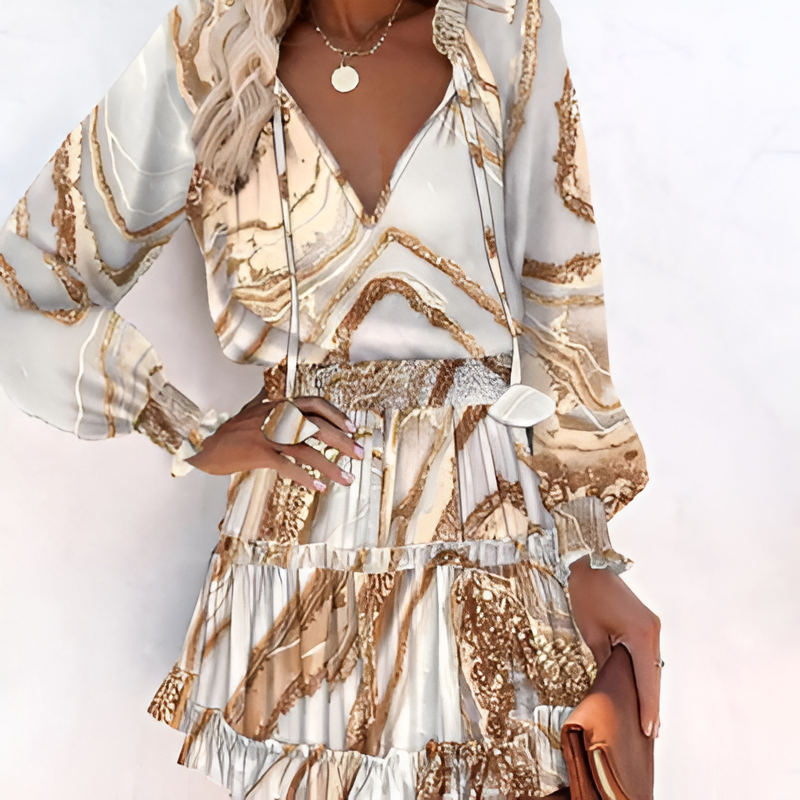 Nora Luxe Mini Dress Bloom Chiffon Evening Wear Edit
