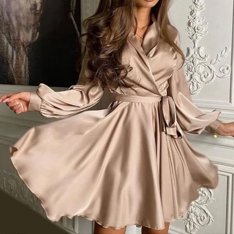 Sashes Satin A Line Mini Dress