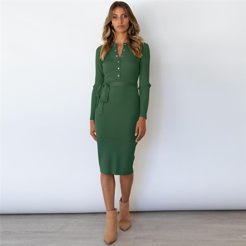 Refined Fashion Bandage Sweater Dress