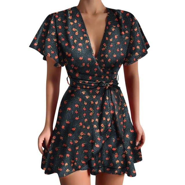 Butterfly Sleeve Classic Short Mini Dress