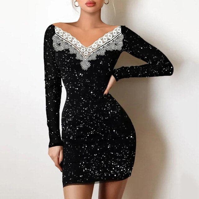 Mesh Women's Sleeve Long Sleeve Aline Mini Dresses