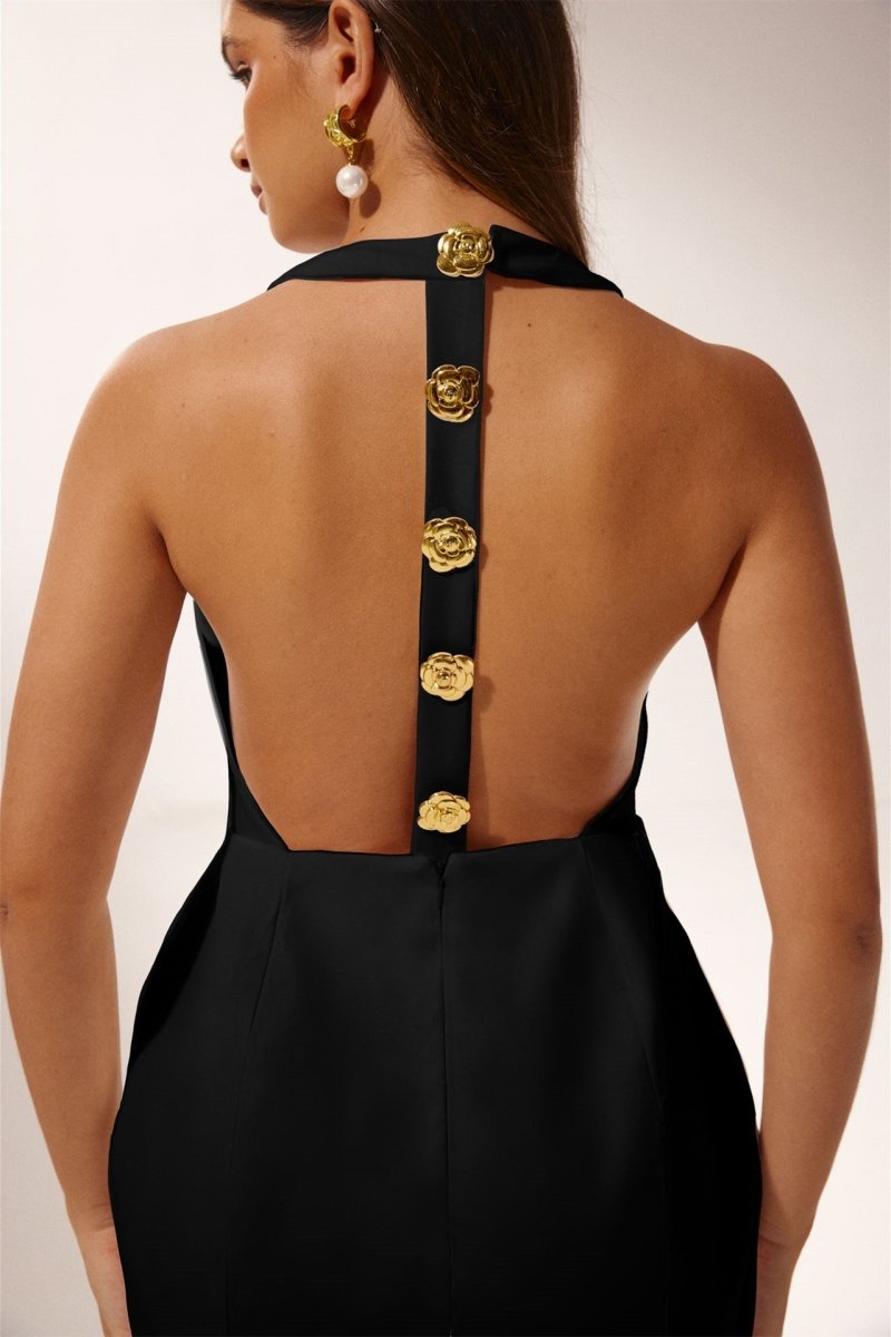 Premium Catalina Backless Halterneck Mini Dress Rebecca Elevated Occasion Wear