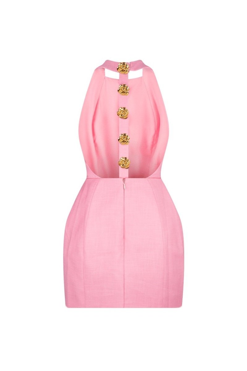Premium Catalina Backless Halterneck Mini Dress Rebecca Elevated Occasion Wear