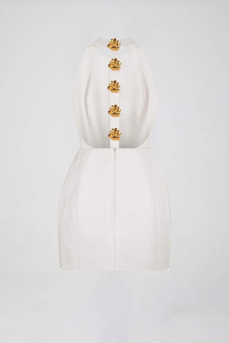 Premium Catalina Backless Halterneck Mini Dress Rebecca Elevated Occasion Wear