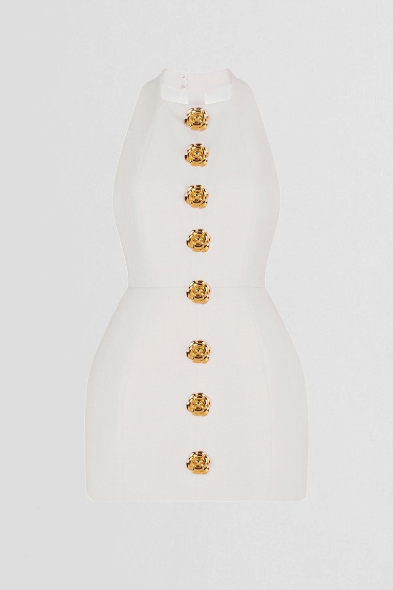 Premium Catalina Backless Halterneck Mini Dress Rebecca Elevated Occasion Wear
