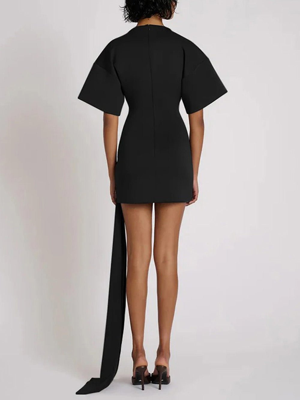 Ruched Serena Metal-Detail Mini Dress