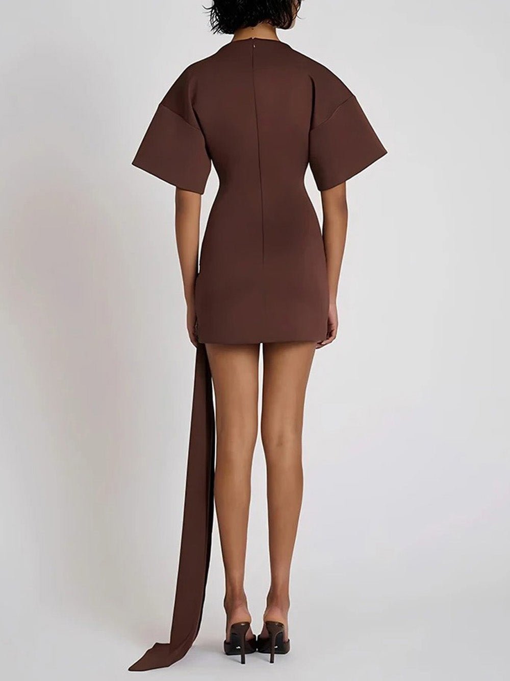 Ruched Serena Metal-Detail Mini Dress