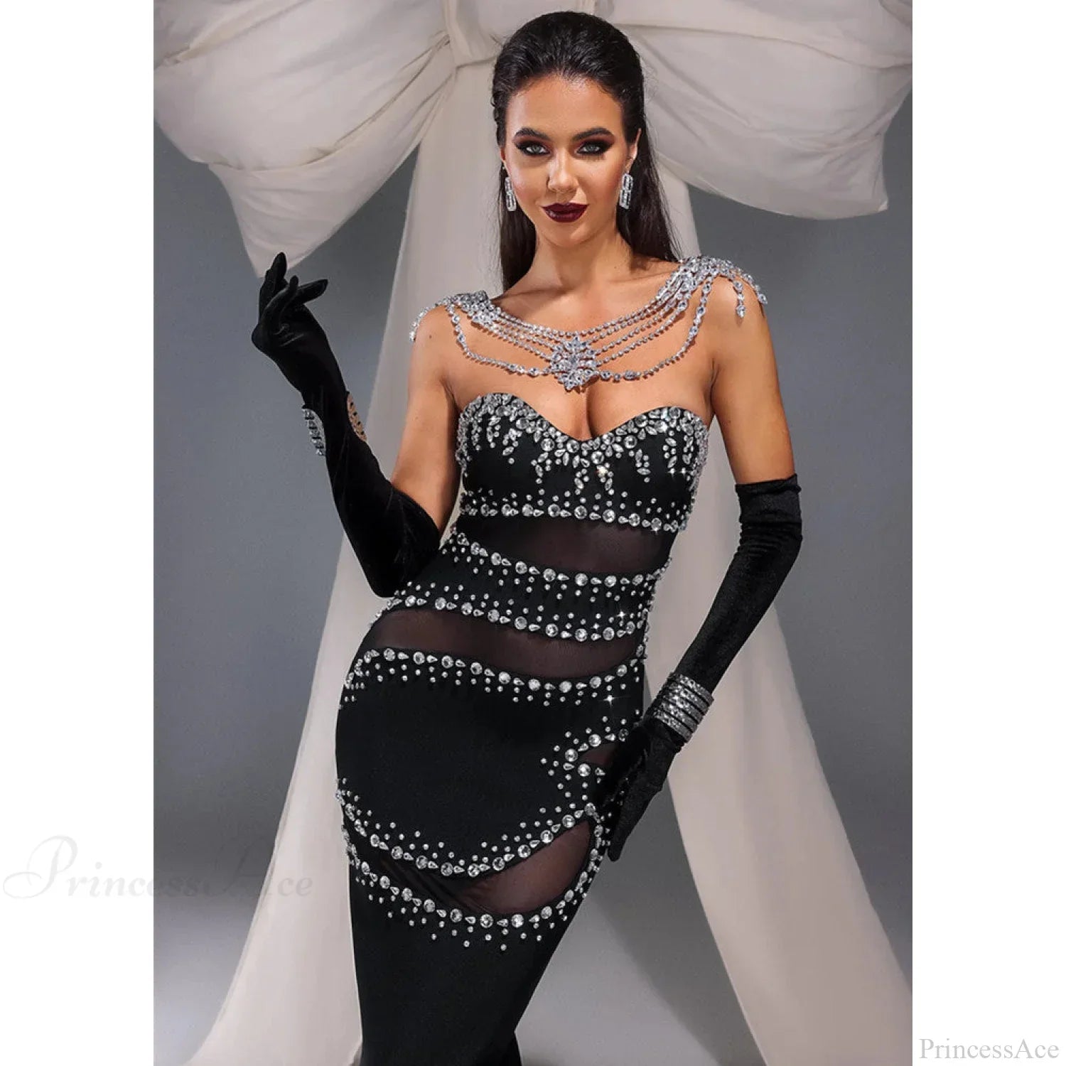 Chic Glitter Bodycon Bandage Dress Party Prom Dress