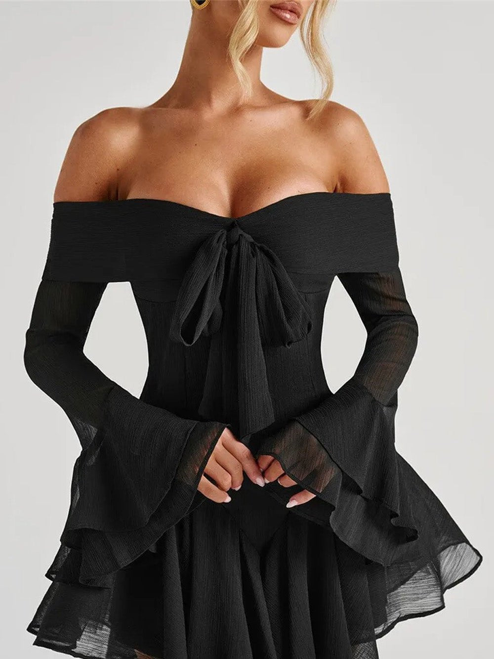 Off-Shoulder Sienna Flare Mini Dress