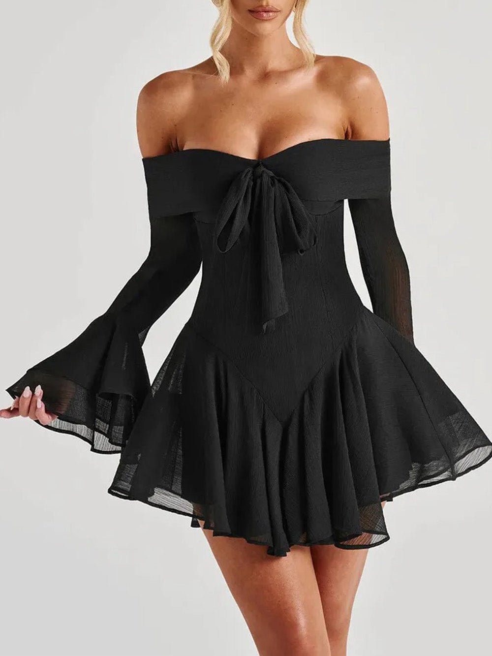 Off-Shoulder Sienna Flare Mini Dress